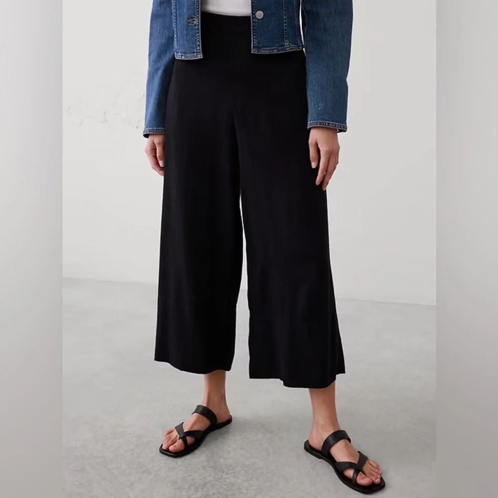 NWT! ANYDAY WIDE-LEG HIGH-RISE LINEN-BLEND CROPPED PANT 🩷  812744